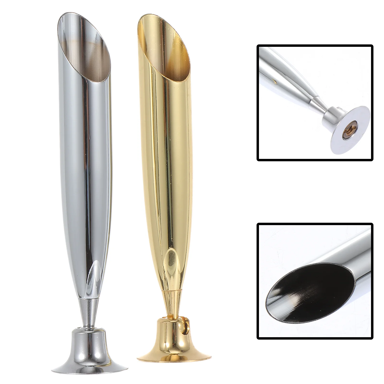 

2 Pcs Pen Socket Metal Quill-pen Holder Rest Retro Desk Outlet Storage Stand Support Kids Container