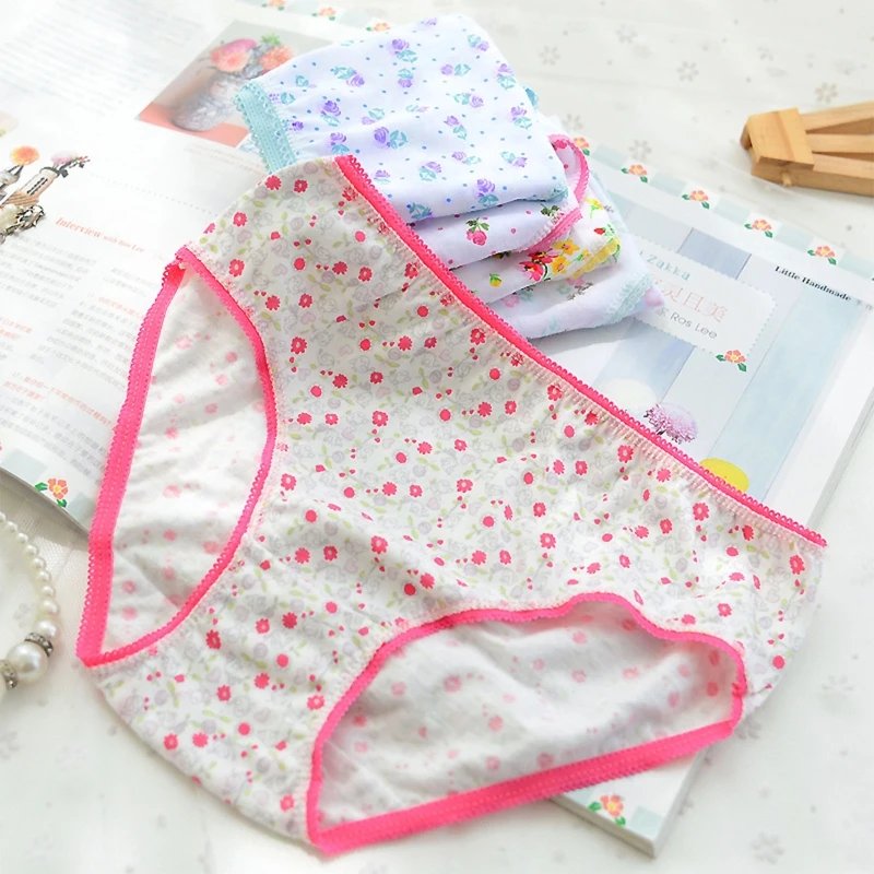 

N80C 12x Baby Girls Briefs Breathable Panties Kids Assorted Underwears Children Underpants Soft Cotton Briefs for 2-12 Years