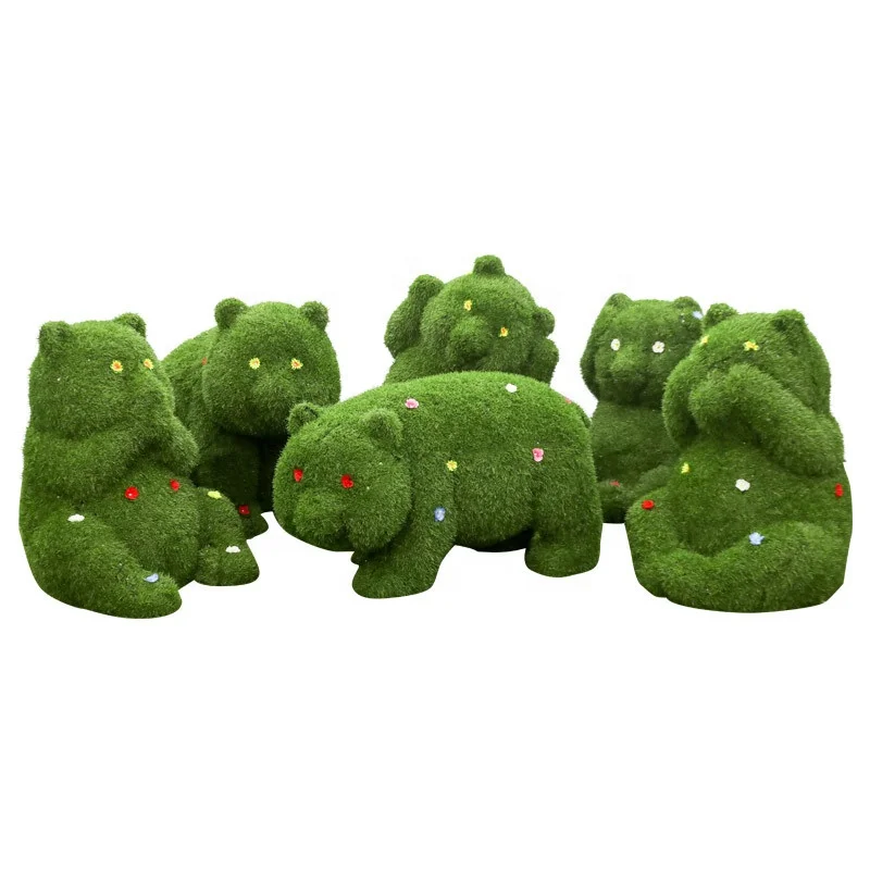 Открытый зеленый завод панда скульптура газон животное орнамент большой парк