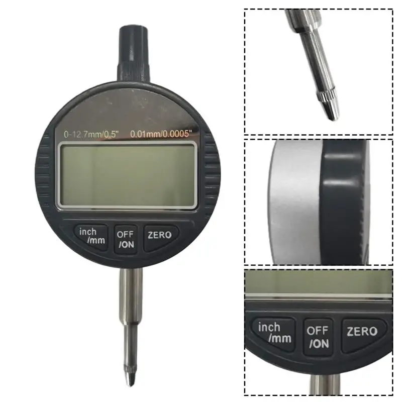 

Digital Dial Indicator 0-12.7mm Range Gauge Precision Tool 0.01mm/0.0005" Tester Dial Indicator