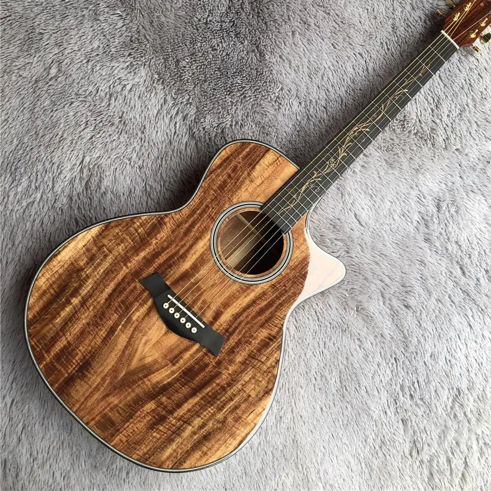 

Natural koa wood K24ce acoustic guitar,Factory custom Cutaway Solid koa Chaylor K24 Guitar