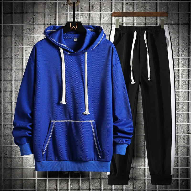 Casual Set Men's Spring and Autumn 2023 New Youth Loose Fit Free Wear Sweatshirt+Sweatpants Two Piece Set Men's Street Clothing