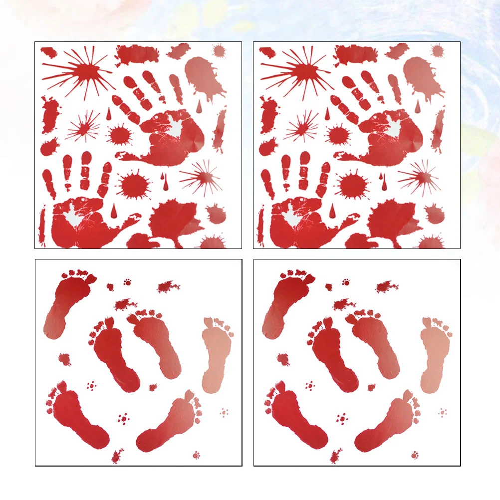 

4 Sheets Decorate Blood Sticker Splatter Horror Window Decal Stickers Scary