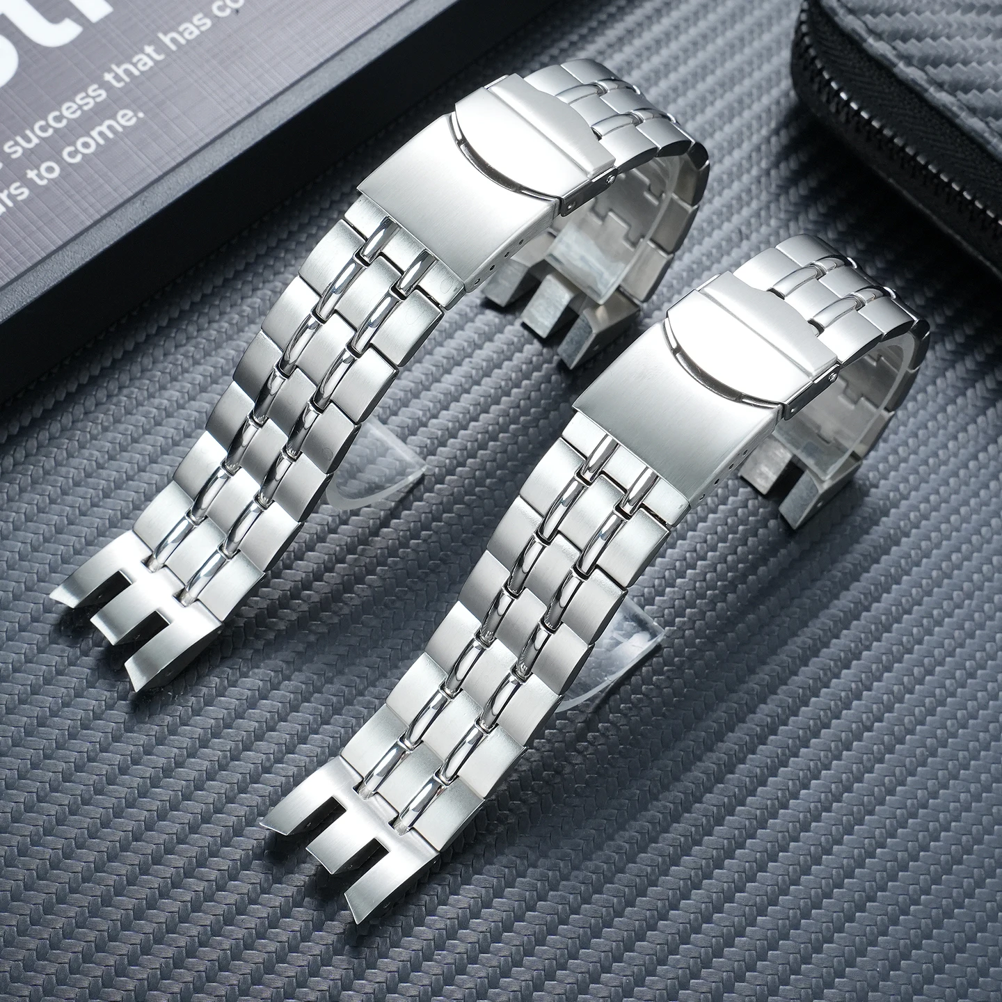 Фото Для Swatch YRS403/412/402G: специальный ремешок для часов, 21 мм, с изогнутым вырезом, из нержавеющей стали, мужской металлический ремешок для часов, аксессуар. №1