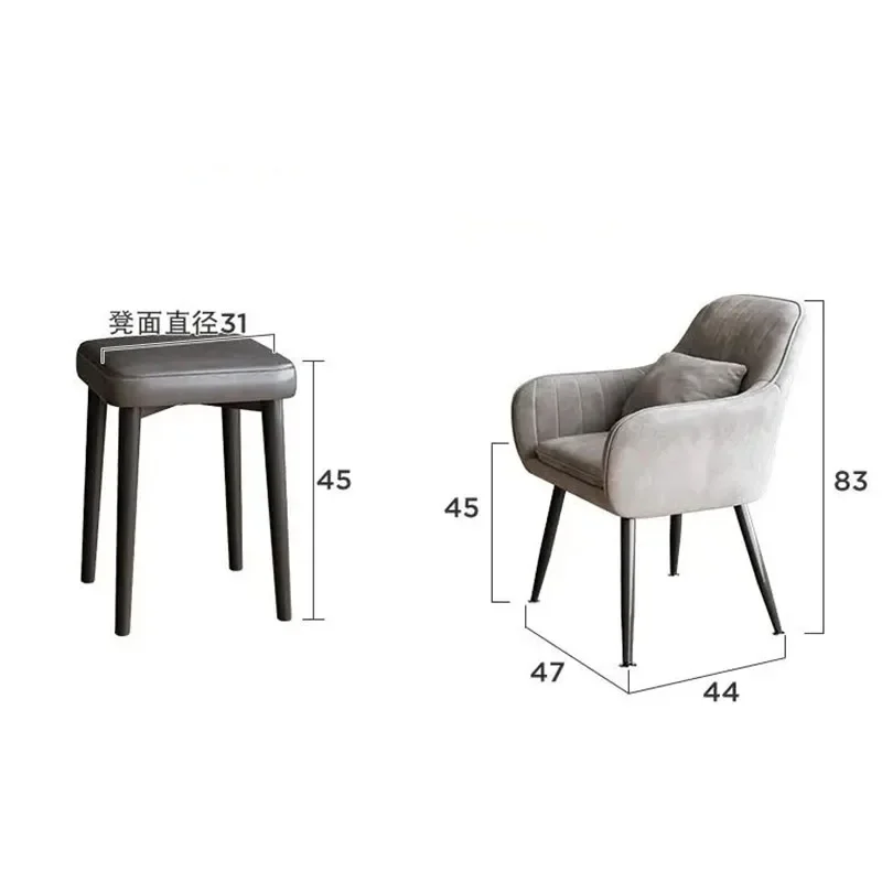 Туалетный столик с ящиками и круглой тумбочкой