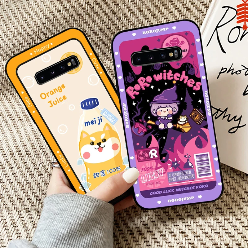 

Cartoon Cute Bear Phone Case For Samsung Galaxy S10 Plus S10E S10 Lite For Samsung S10 5G Silicone Cover Back Black Funda Soft