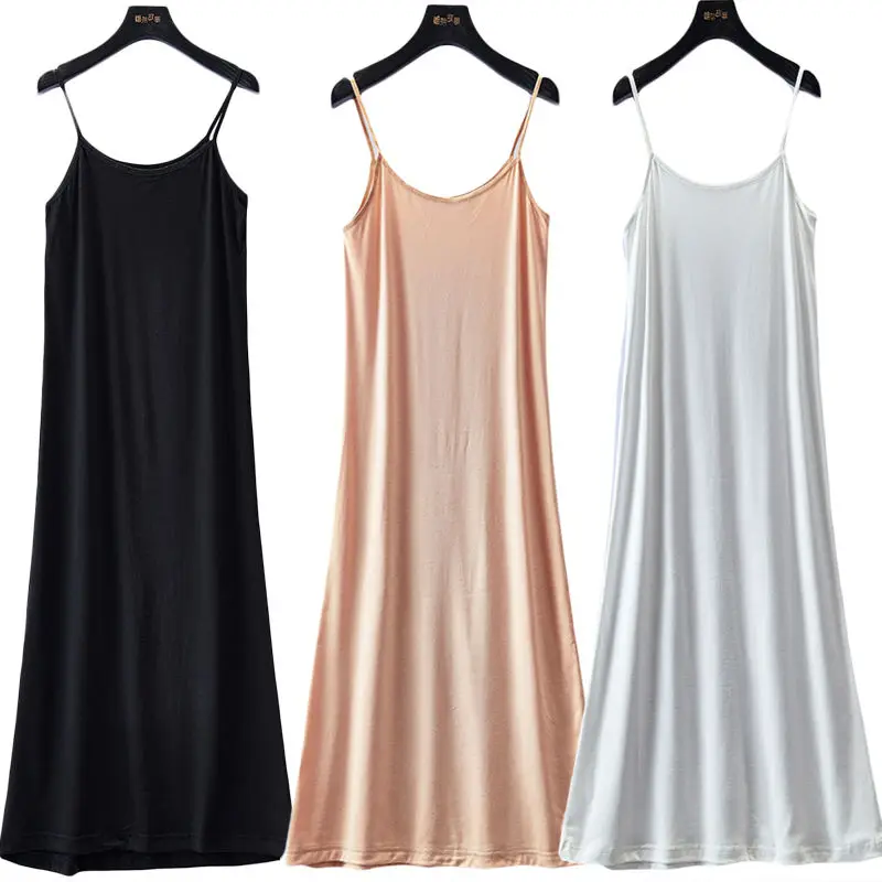 

Dresses 2021 Seasons New Pajamas Nightdress with Suspenders In The Long Section Slim Sleeveless Bottoming Skirt Vest Dress Women