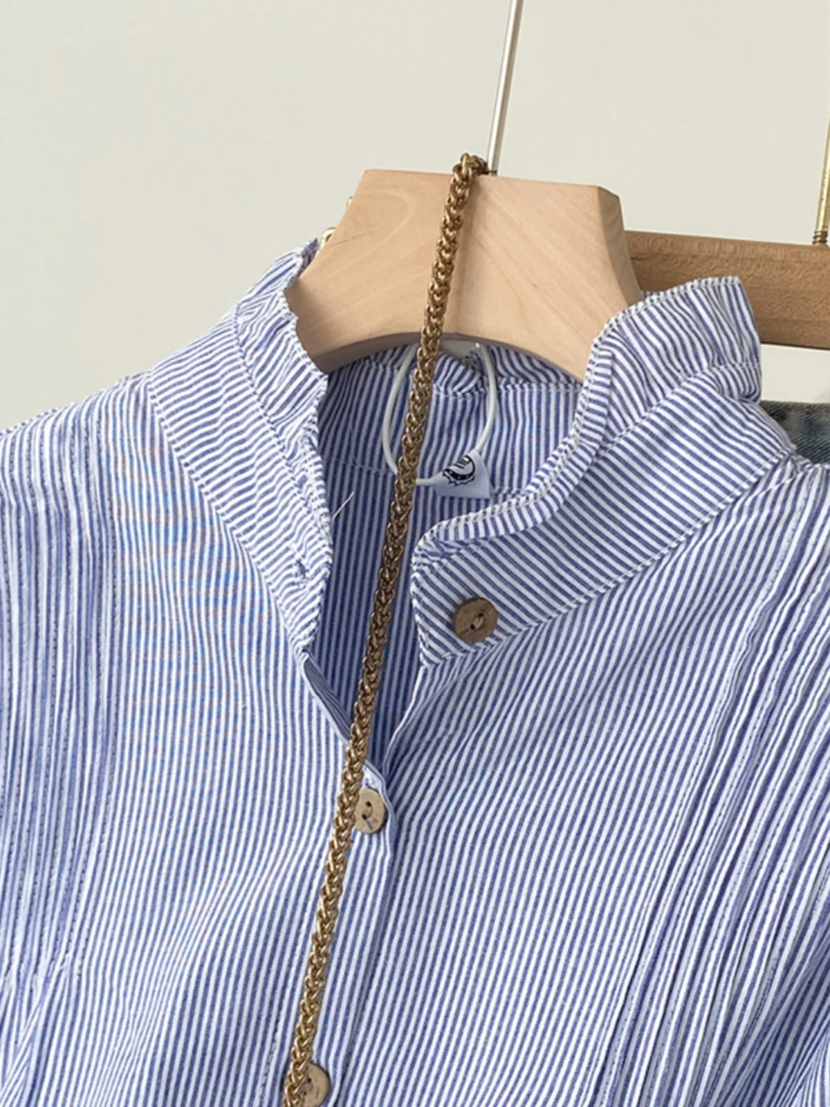 Рубашка женская с длинным рукавом и воротником листья лотоса