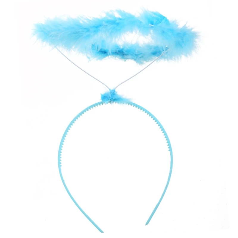 

Halloween Hair Hoop Feather Halo Headband Stage Performance Headdress Angel Halo Headband Cosplay Hair Accessories