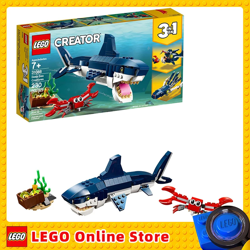 

LEGO & Creator 3in1 Deep Sea Creatures 31088 Building Toy Set for Birthday Gift Kids, Boys, and Girls Ages 7+ (230 Pieces)