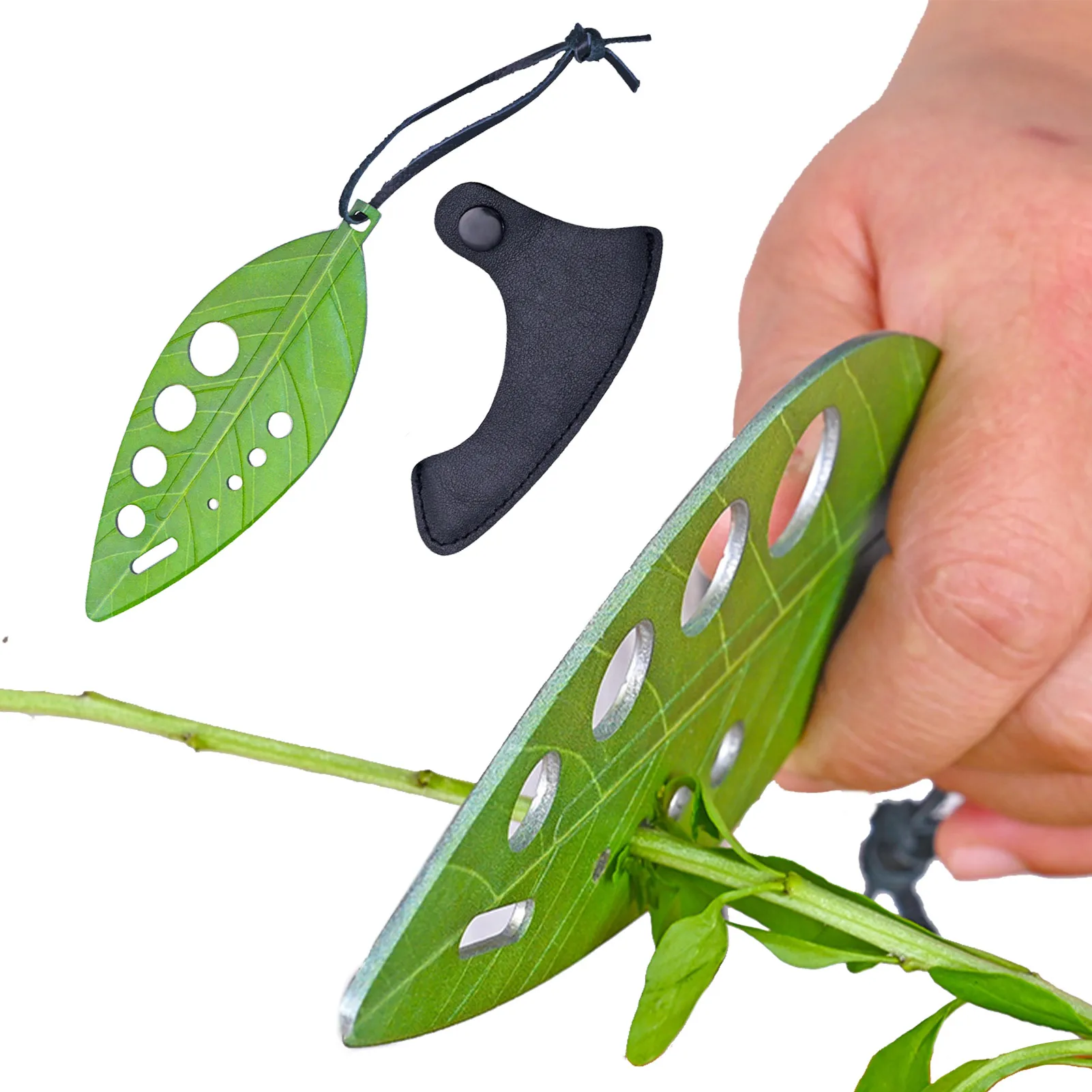

9 Holes Multifunction Herb Vanilla Peeler Vegetable Leaf Remover Stainless Steel Herb Cutter Stripper for Household Kitchen