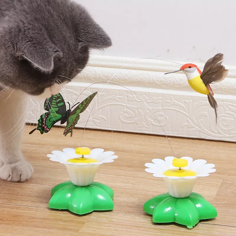 

Automatic Rotating Cat Toy Colorful Bird Animal Shape Plastic Pet Dog Kitten Interactive Toys Cat Accessories