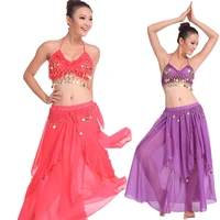 new belly dancing clothing set stage performance dancer soft wear woman belly dance costume 2 piece bra and skirt dance suit