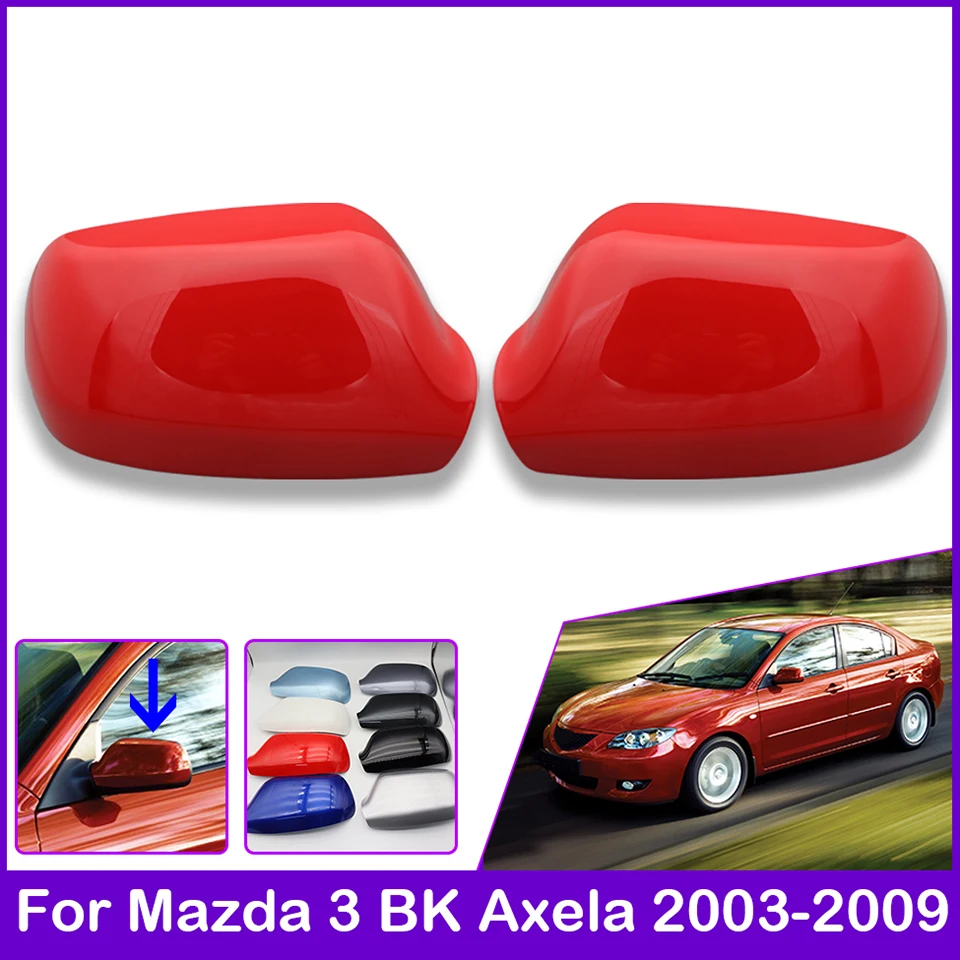

2Pcs Mirror Cap For Mazda 3 BK Axela 2003 2004 2005 2006 2007 2008 2009 Wing Side Mirror Rearview Mirror Cover Shell Housing