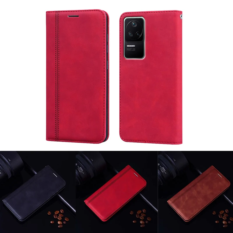 

For Carcasas Poco F4 Case Wallet Kickstand Protection Magentic Leather Flip Phone Cover For Capas Xiaomi Poco F4 F 4 Funda Coque