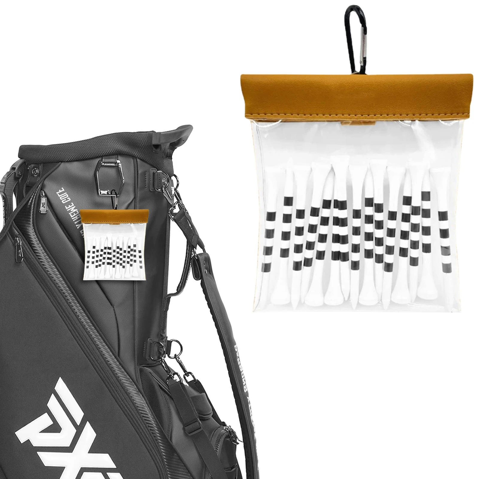 

Golf Tee Pouch 4.7 X 5.1 Inch Professional Golf Tee/Ball Pouch Bag With Clip A Must Golf Accessories Bag Safely Store Jewelry