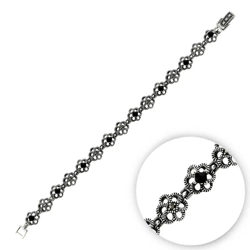 

Серебряный браслет 925 пробы Marcasite