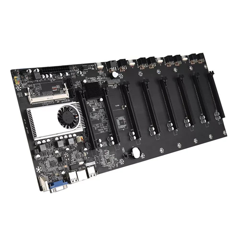 

BTC-T37 Riserless Mining Motherboard 8 GPU Bitcoin Crypto Etherum Mining DDR3 Memory Integrated VGA Interface 1600MHZ RAM SET