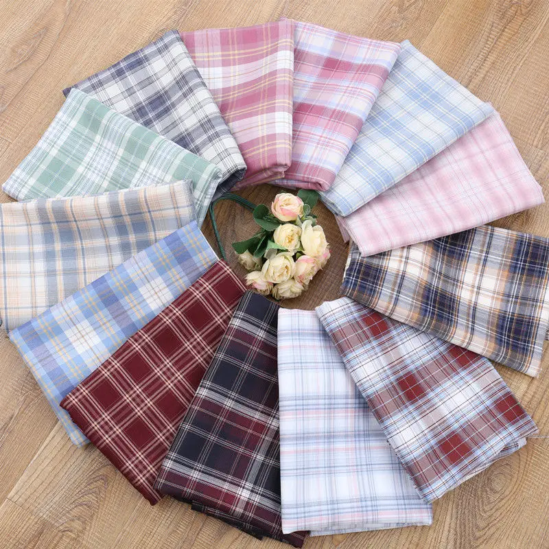

Cotton Fabric Printed Cloth JK Uniform Fabric Yarn-dyed Twill Polyester Plaid Fabric Song-made Skirt Swirl Skirt Small Object