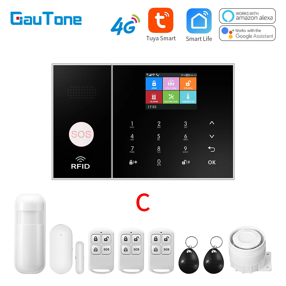 

Комплект охранной сигнализации GauTone 3G 4G GSM WIFI