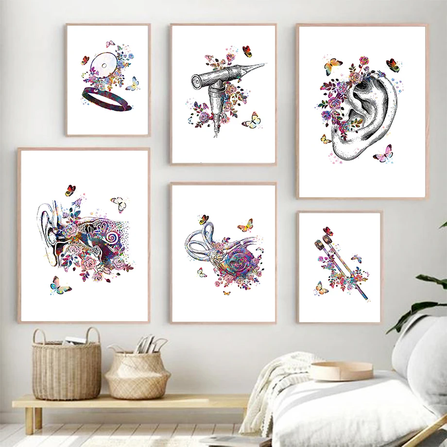 

Modern Nordic Anatomy Inner Ear Audiology Cochlea Wall Art Canvas Painting Poster and Print Picture for Medical ClinicDecoration