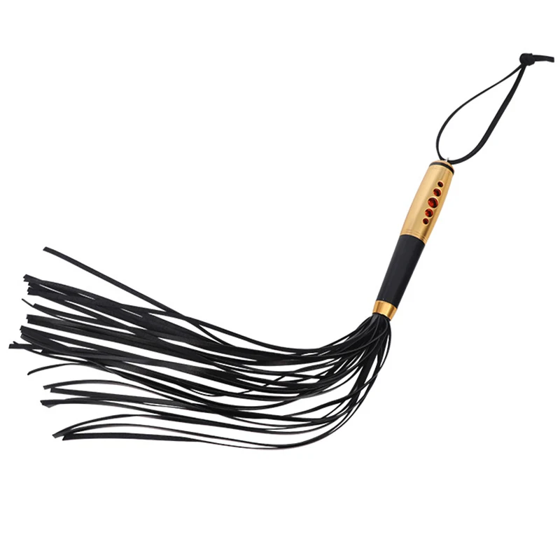 Premium PU Leather Horse Whip for Horse Training, Stainless Steel Handle with Wrist Strap