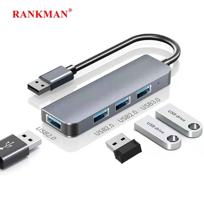 

USB-концентратор Rankman, USB 3,0 2,0, Type C, сплиттер, док-станция для MacBook, Samsung, Dex, HP, Dell, Lenovo, аксессуары для ноутбуков и ПК, мышь, жесткий диск