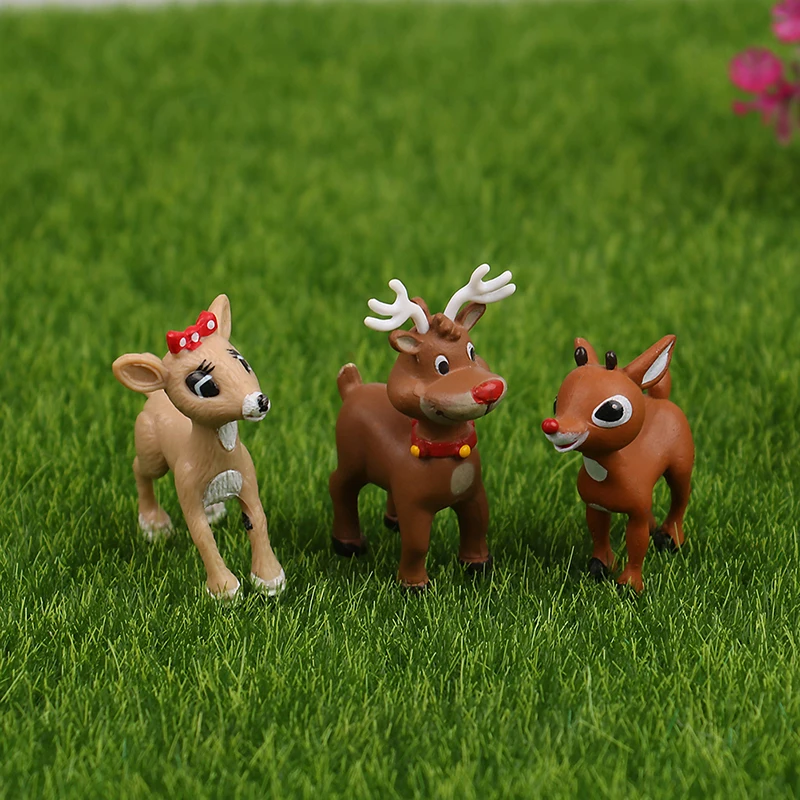 

Dollhouse Miniature Simulation Christmas Elk Model Toys DIY Accessories Decoration Resin Animal Model Decor