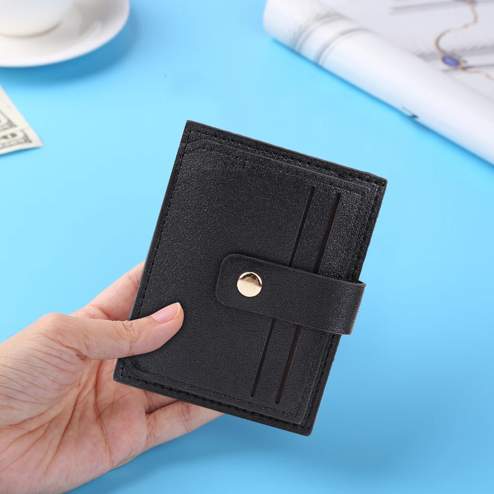 

Women Wallet Fashion Simple PU Leather Case Multi-Slots Small Card Bag Female Solid Coin Purse Girls Trend Exquisite Card Holder