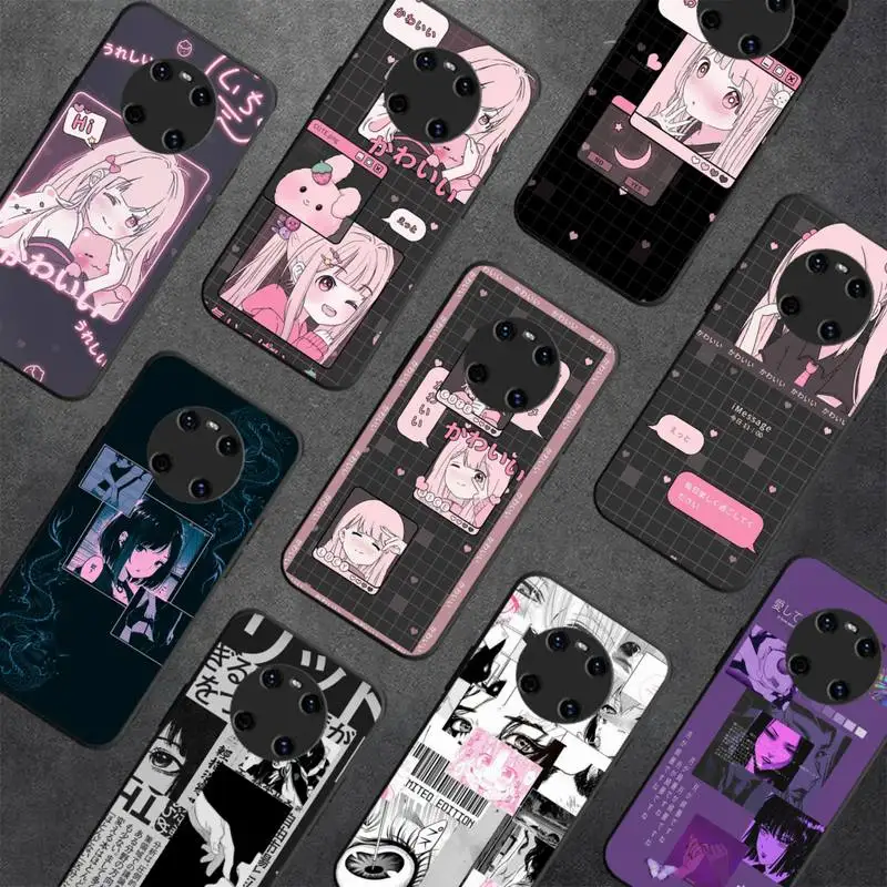 

Cute Kawaii Japanese Girl Phone Case For Huawei Y5 Y62019 Y52018 Y92019 funda case for 9prime2019