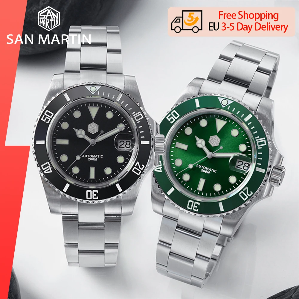 Роскошные мужские часы San Martin 40 5 мм Water Ghost V3 Diver NH35 автоматические механические
