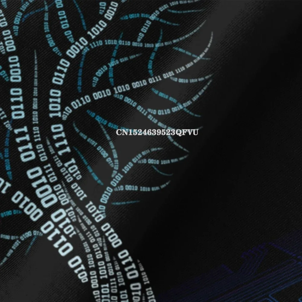 Футболка мужская оверсайз с принтом бинарное дерево и круглым вырезом