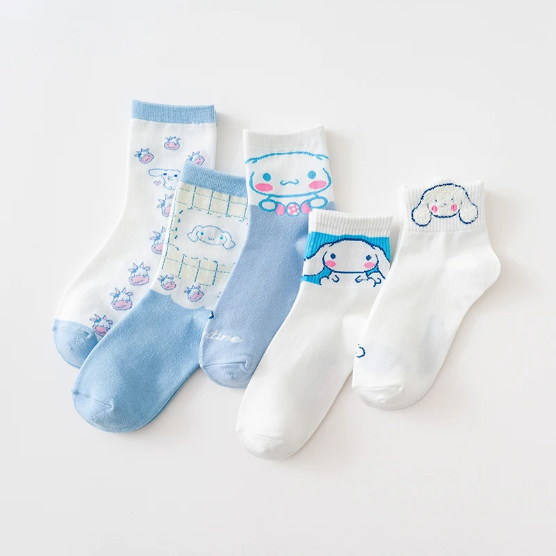 

Kawaii Sanrio Cinnamoroll Cartoon Socks Antibacterial, anti-odor, Relaxing and Breathable Suitable for All Seasons Anime Socks