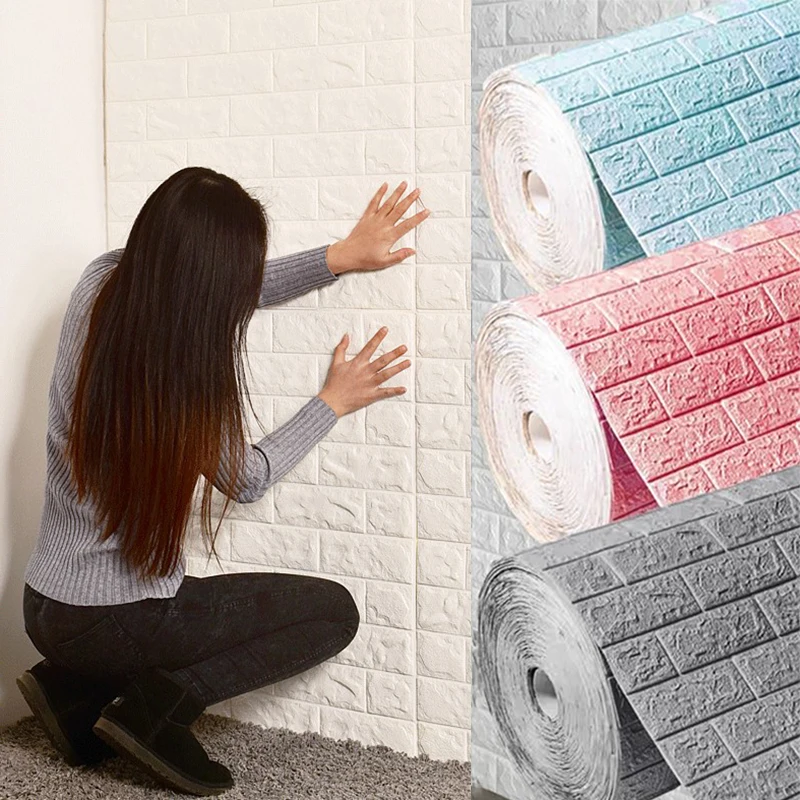 

3D-наклейки на стену в виде кирпича, 70 см х 1 м