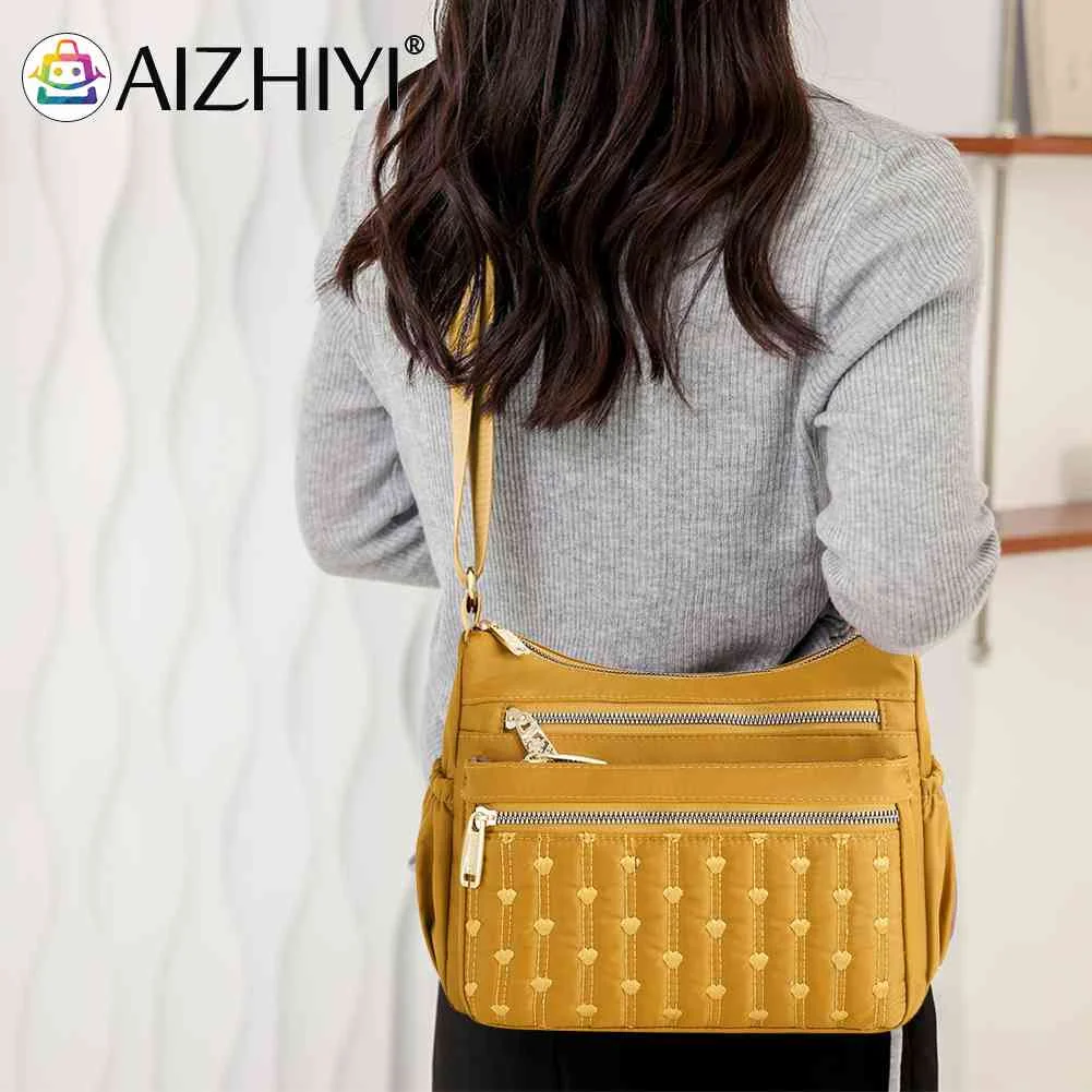 

Женская сумка на плечо с несколькими карманами, Легкая удобная Водонепроницаемая Повседневная модная классическая регулируемая, для покуп...