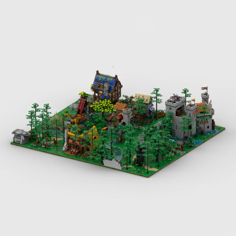 Фото 10522 деталей MOC Средневековая Диорама - Модель Замка для Декорации, Конструктор, 3D-Идея, Развивающий Набор, Подарок на День Рождения, Сборка, DIY Арт №3