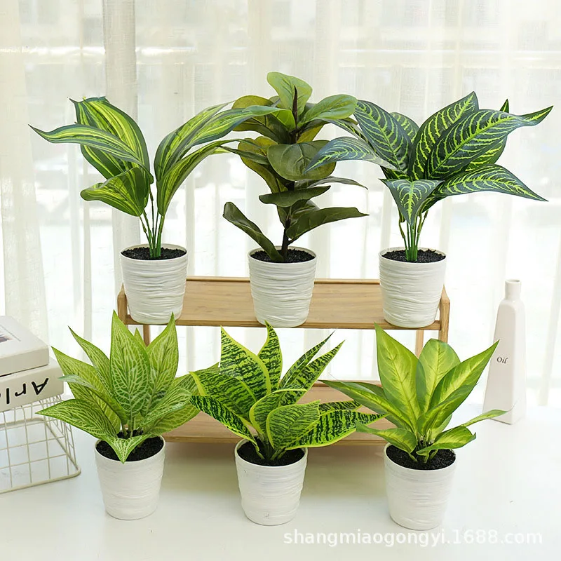 

Новый вечнозеленый лист бонсай, имитация цветов, креативное внутреннее украшение, Прямая поставка с завода, зеленый растение в горшке