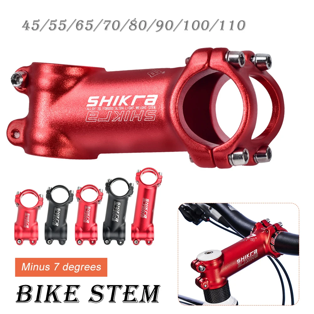 

New Aluminum 3D Forged Bicycle Support Stem Mtb Off Road Bike Handlebar Table 31.8mm*45/55/65/70/80/90/100/110mm Cycling Parts