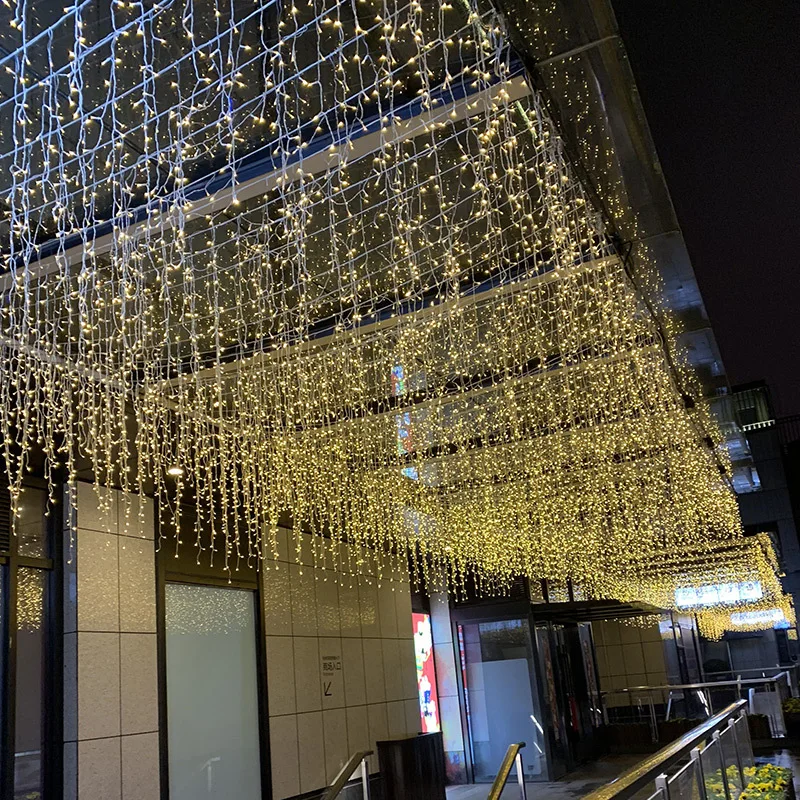 

4-20M Christmas Curtain Icicle LED String Lights Wedding Party Lamp Holiday Lighting Decoration for Home Street Eave Decoration
