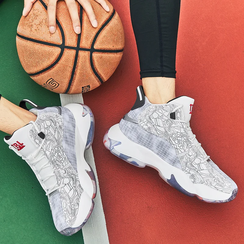 Autumn And Winter New Basketball Shoes Are Available In Many Colors Couple's High Cut Thick Sole Leather Is Popular