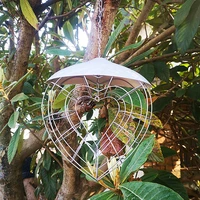 fat ball holder round wreath metal hot sale hanging outdoor bird feeder with large food ring bird feeder windproof rainproof