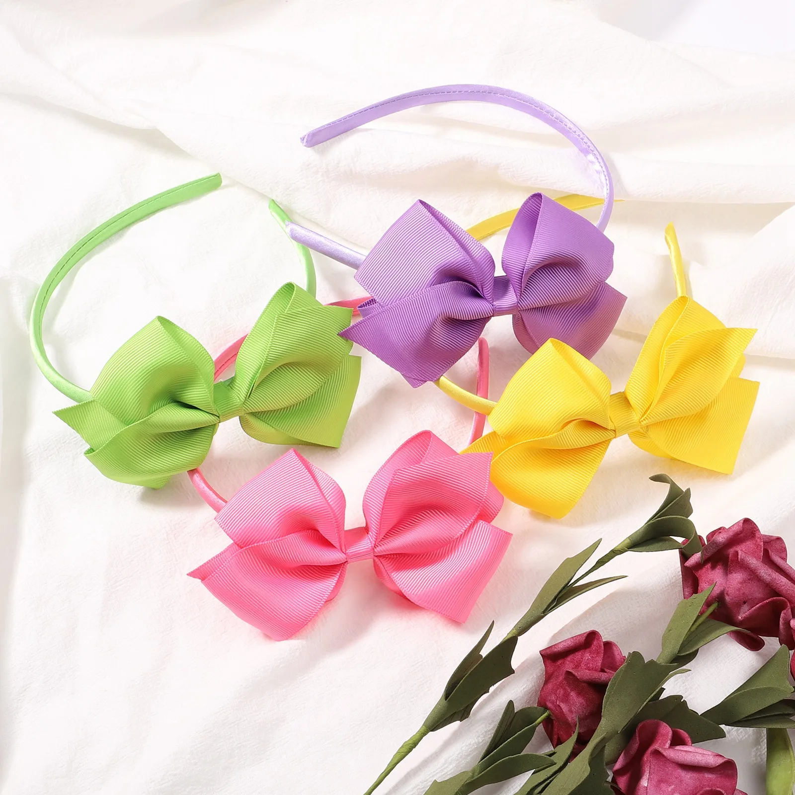 

1 шт. новые милые однотонные банты обруч для волос для милых девушек брикет детской одежды аксессуары для волос ленты для волос