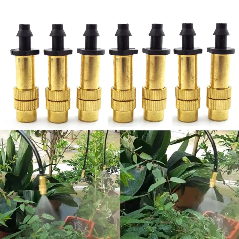 

5/10pcs 4/7 tube copper Spray Nozzle fogger Watering Irrigation Misting cooling Brass Sprayer Sprinkler for gardening system