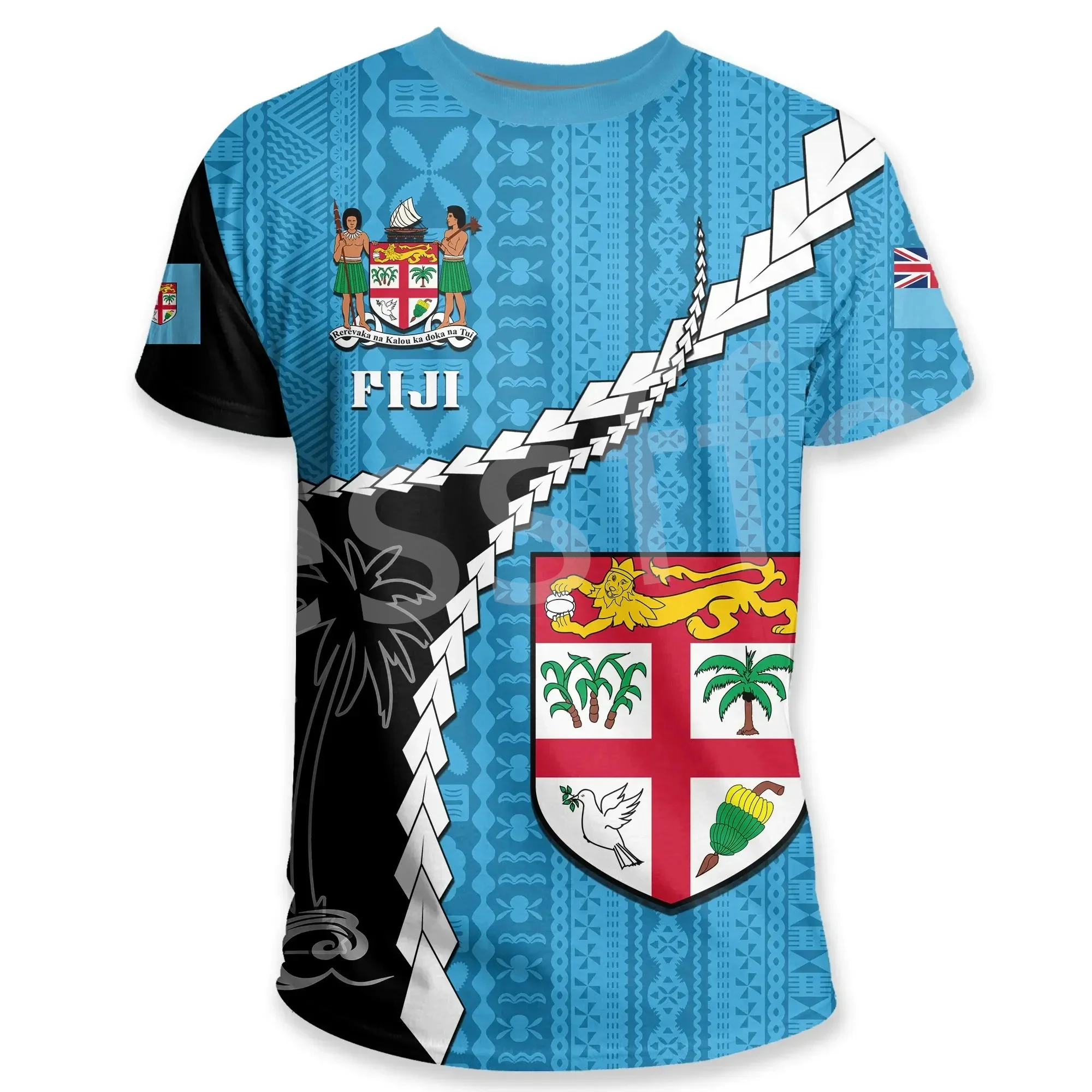 

Tessffel Polynesia Tribe Turtle Country Flag Fiji Rugby 3DPrint Summer Streetwear Casual Funny Short Sleeve T-Shirts Men/Women 3