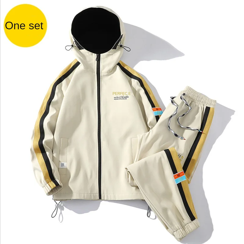 

Men Clothing Hip Hop Sportswear Spring Autumn Brand Men's Sets Jacket+Pants Casual Sports Suit Men Tracksuit Two Piece Set 2022