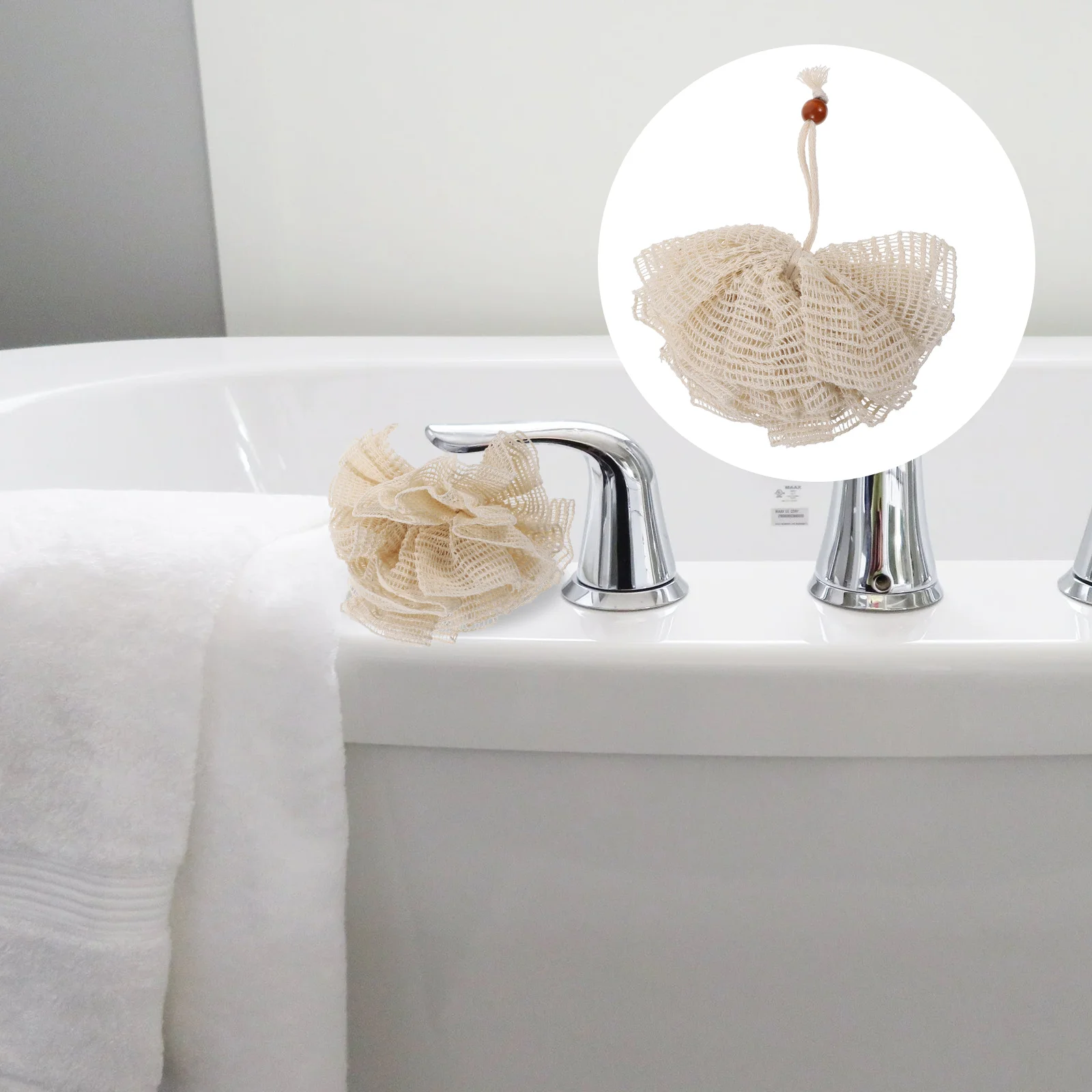 

2 Pcs Bath Sponge Loofah Bathing Loofahs Balls Scrubber Body Puffs Bathroom Accessories Shower Ramie Fiber Child Cleaning