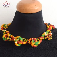 brw african print fabric ankara necklaces handmade tribal twisted rope necklace jewelry african statement bib necklace wyx28