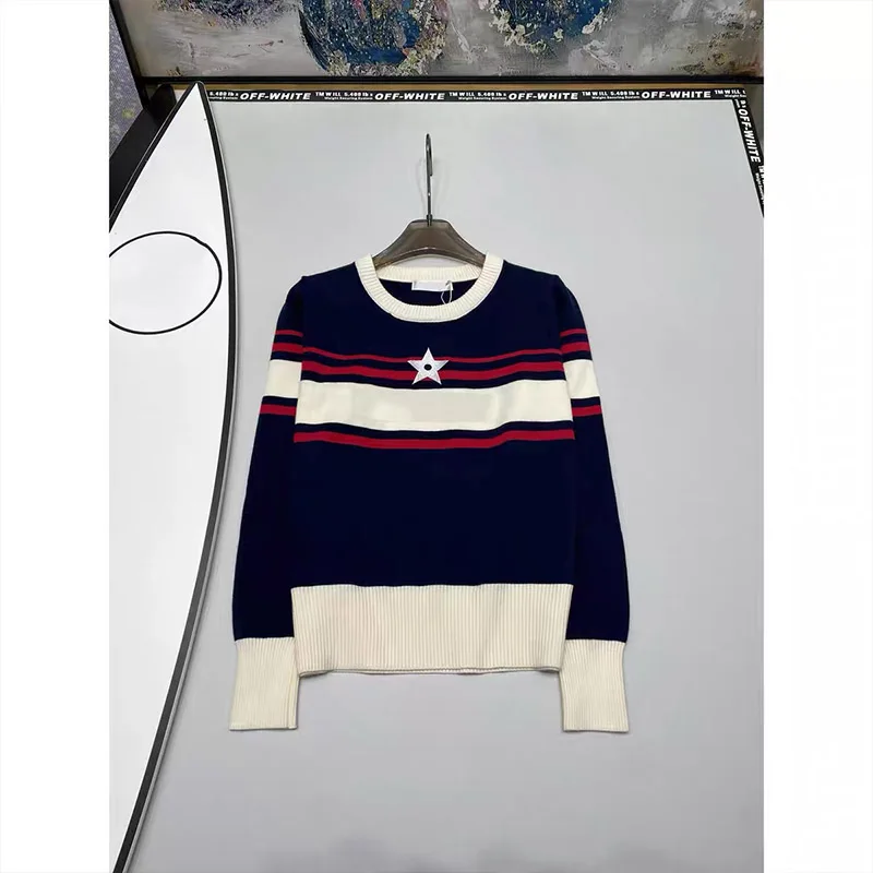 Женская одежда шикарные жаккардовые вязаные пуловеры с круглым вырезом осенний