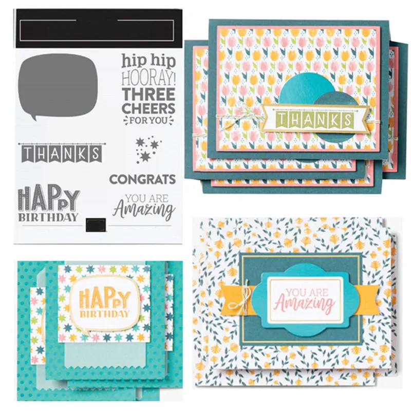 

Happy Metal Cutting Dies and Stamps Stencils For DIY Scrapbooking Photo Album Decor Die Cut Embossing Paper Card Crafts Making