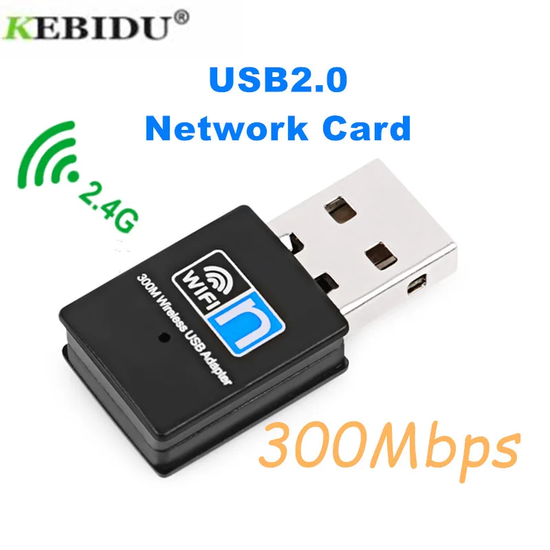 

KEBIDU 2.4G Mini WiFi Adapter USB2.0 Wireless Network Card Receiver Transmitter 300Mbps High Speed Adapter For PC Laptop